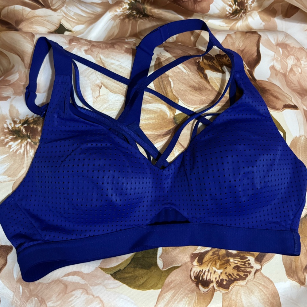 Seamless Royal Blue Strappy Sports Bra